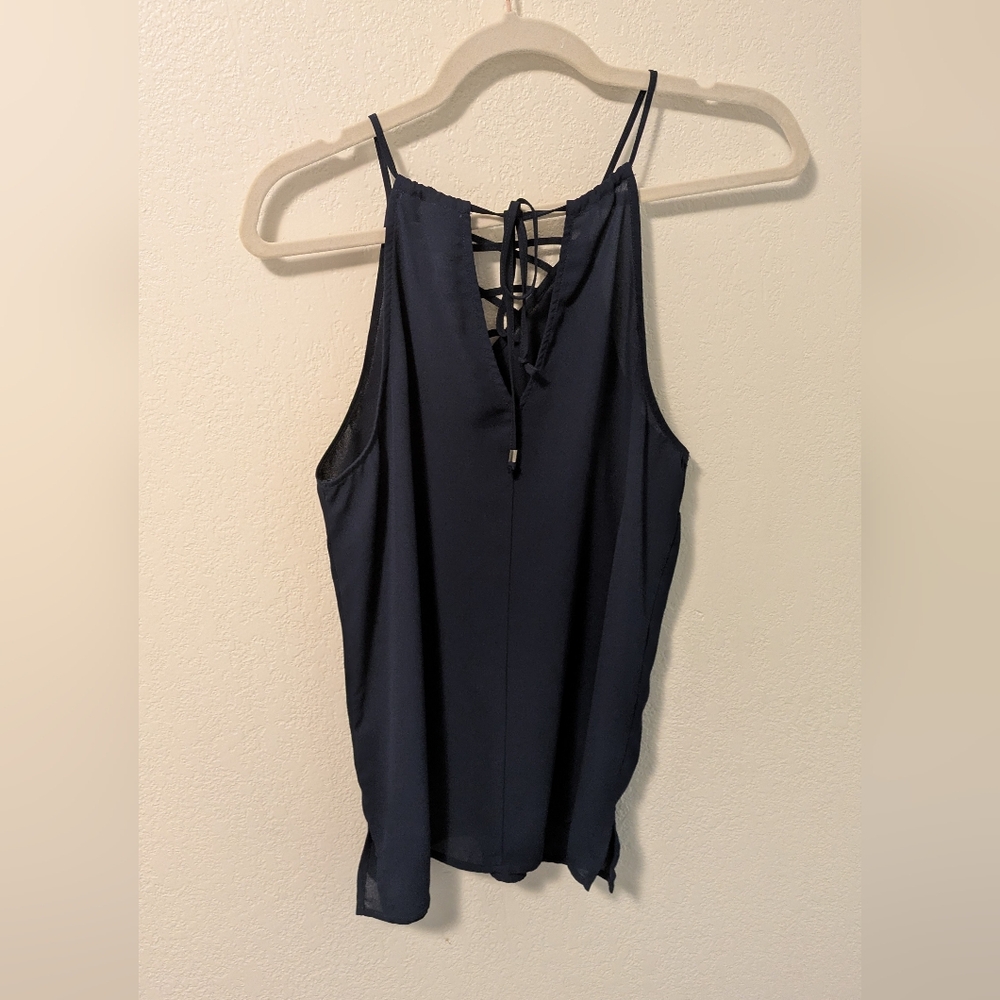 Soho Blue Tank Top with High Neckline and Sleeveless Design - Picture 2 of 5